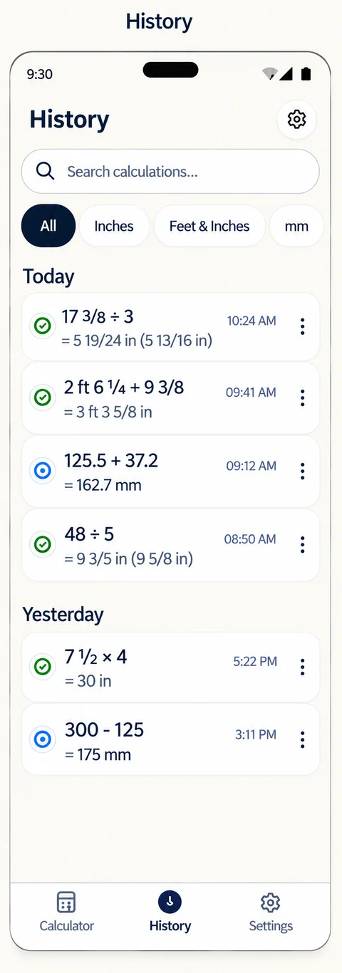 Tape Mark saved calculations design preview